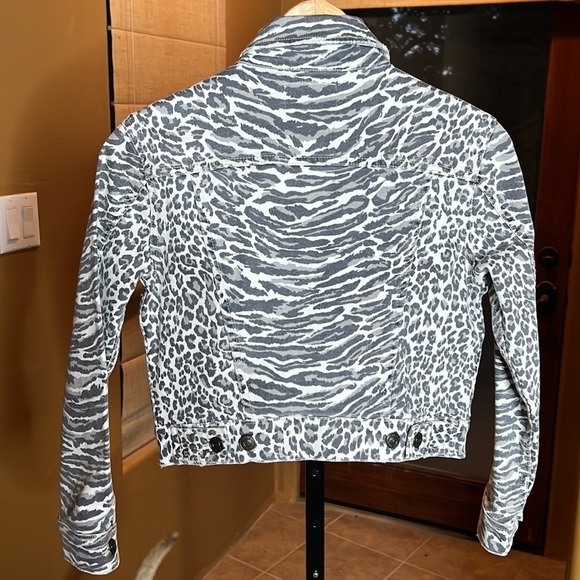 Current/Elliott Leopard Tiger Black Gray White Jean Jacket Size 0 - Picture 10 of 10